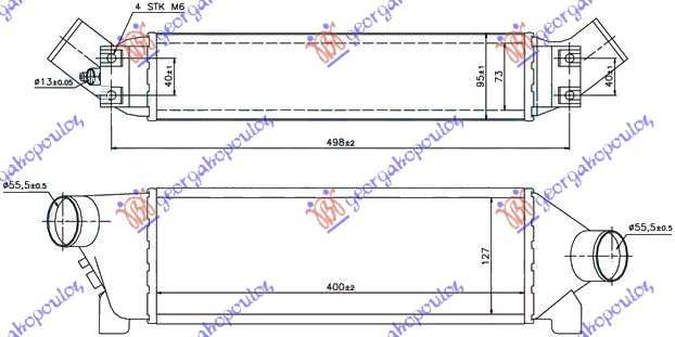 HLAD INTERC.  2.0 TDi 02-06 (40x12.7x7.3