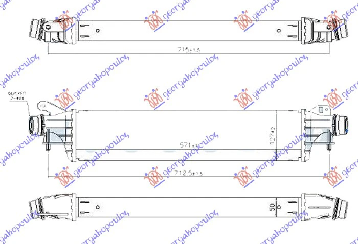 HLAD. INTERKULERA 1.3 DIZEL (571x127x50)