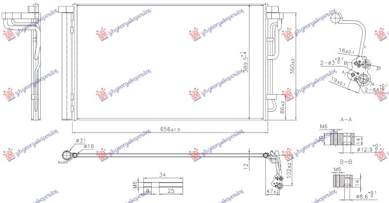 HLADNJAK KLIME 1.6 (126PS)/2.0 (150PS) BENZIN