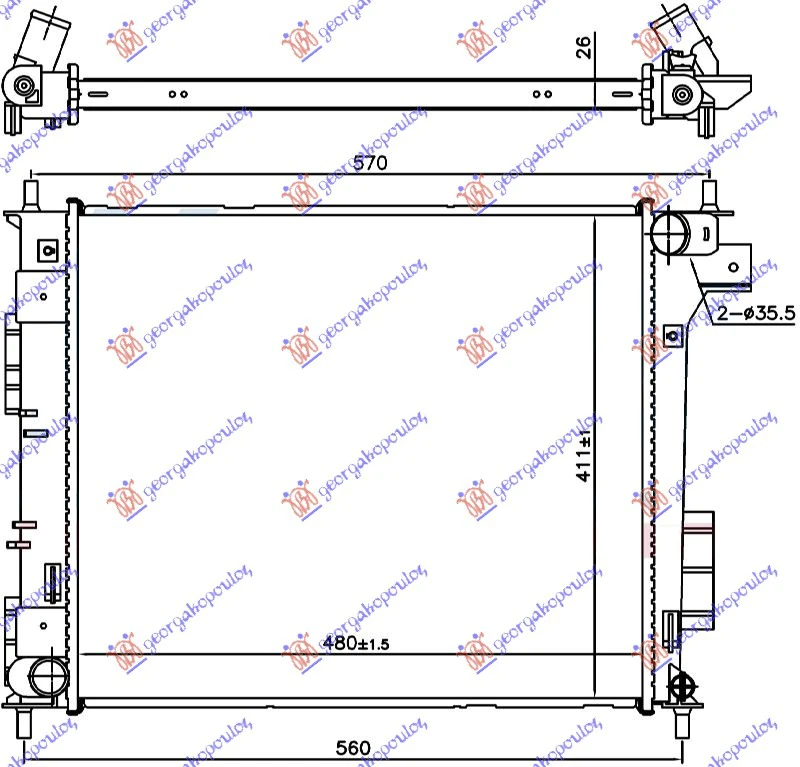 HLADNJAK 1.6 CRDI MAN. (48.0x41.1x2.6)