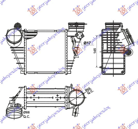 HLADNJAK INTERKULERA 1.9 TDI (18.3x18.9x8.5) ASZ