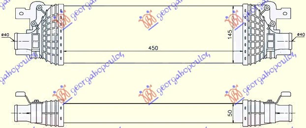 HLADNJAK INTERC.1.4-1.6TDCi (45x145x50)