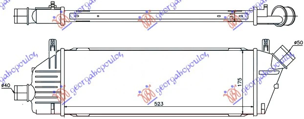 HLADNJAK INTERCOOLER 1.5 DCi (522x178x30