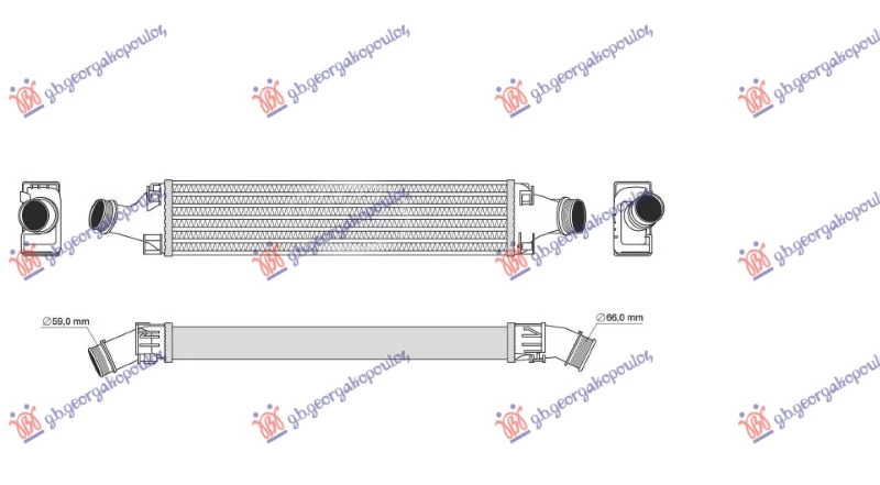 HLADNJAK INTERKULERA 2.0 TFSI BENZIN / 3.0 DIZEL TDI (720x144x80)