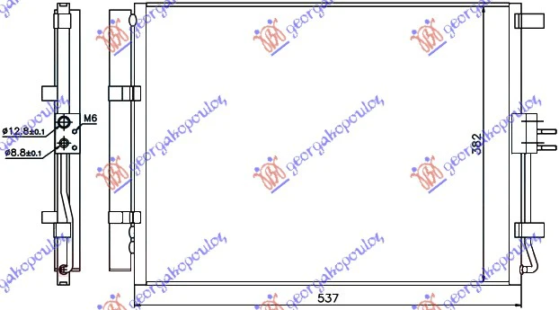 HLADNJAK KLIME 1.4-1.6 DIZ (500x385x12)