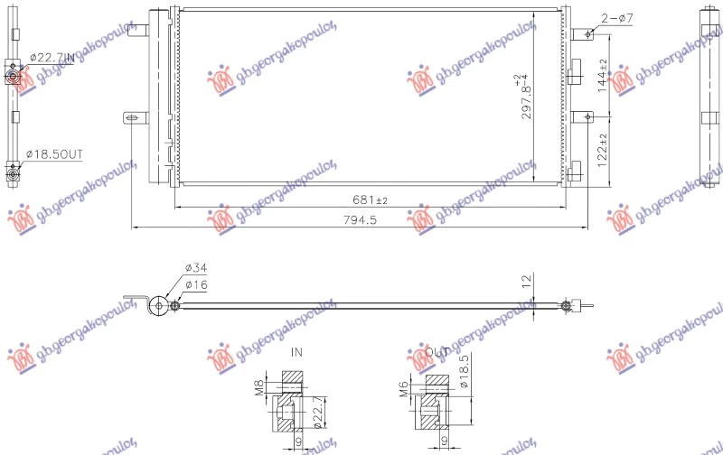 HLADNJAK KLIME 1.5 BENZIN / 2.0 DIZEL (681x298x12) (NISSENS)