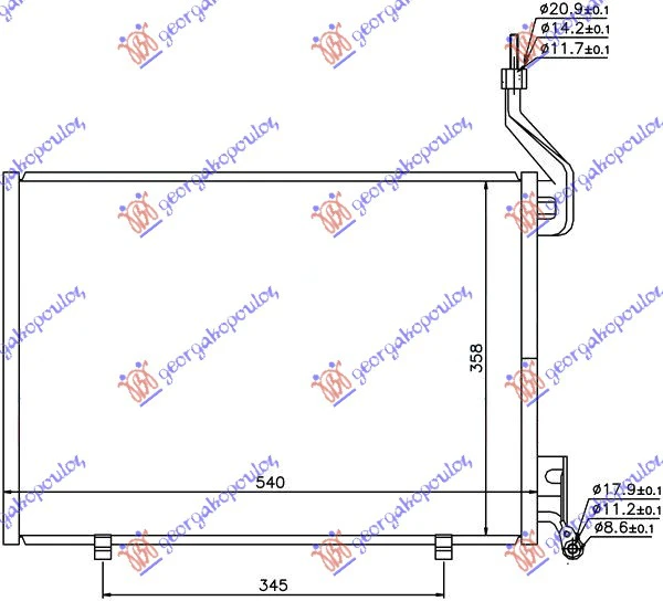 HLADNJAK KLIME 1.6 DIZEL (500x350x16)