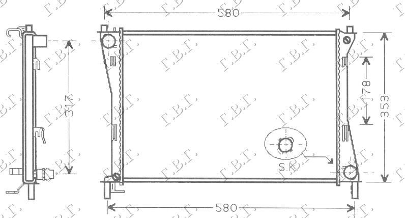 HLADNJAK MOT. 1.2-1.4-1.6 +/-AC(50x35.6)