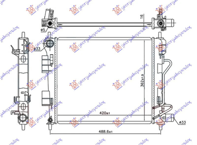 HLADNJAK MOT. SVI MODELI AUTO 420x360x16