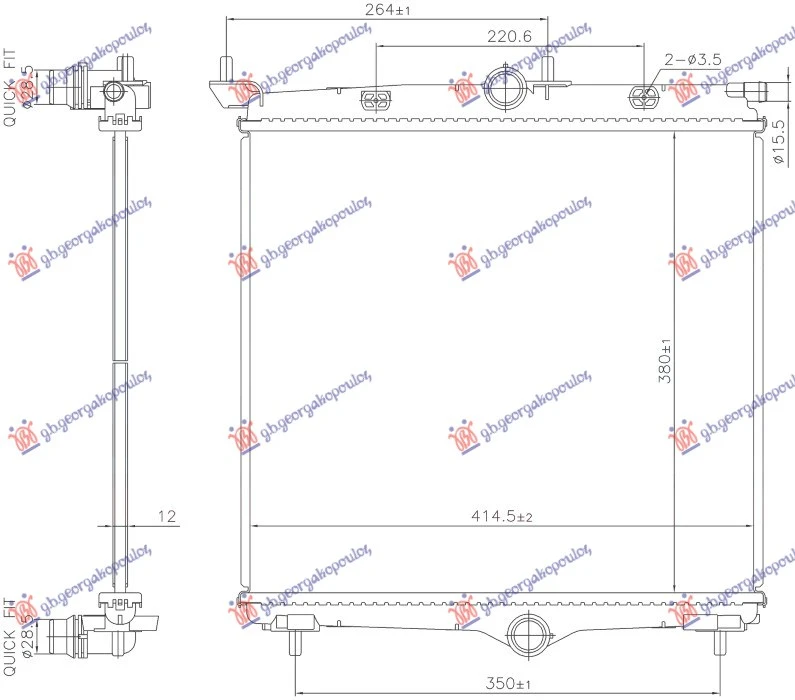 HLADNJAK MOTORA 1.2 BENZIN - 1.5/1.6 DIZEL (MAN/AUTO) (380x414x12)