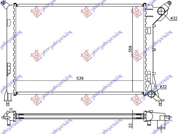 HLADNJAK MOTORA 1.4-1.6i16V -A/C (54x36)