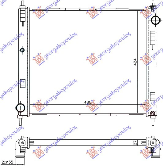 HLADNJAK MOTORA 1.5 DCi (47.8x44.4x27)