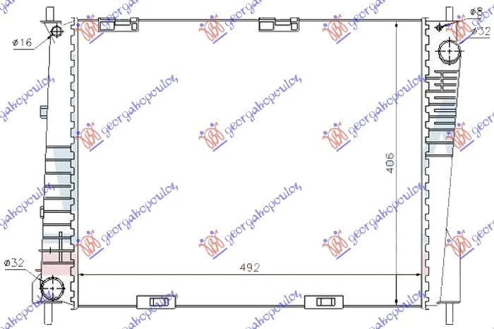 HLADNJAK MOTORA 1.5 DIZEL (+AC) (49.4x41.5x2.3) (ENGLESKA) (KOYO)