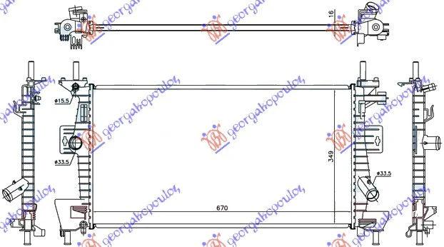 HLADNJAK MOTORA 1.6i -16VTI (67x37x16)