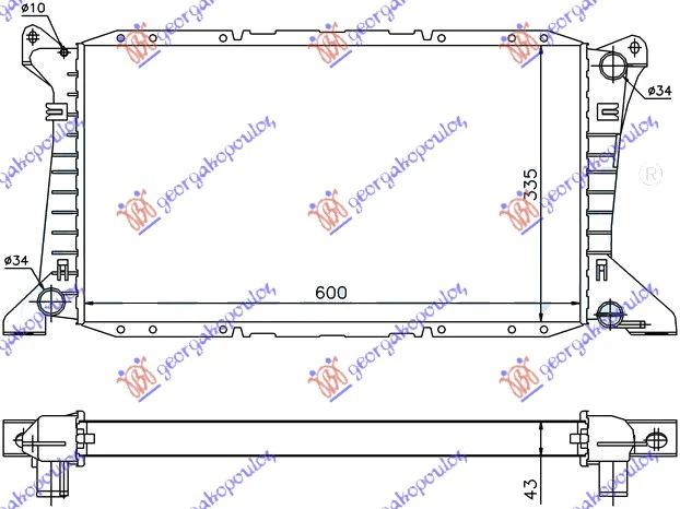 HLADNJAK MOTORA 2.0 BENZIN(-AC) (60x33.3