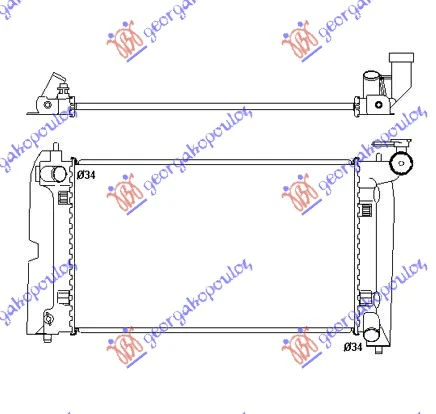 HLADNJAK MOTORA 1.4/1.6/1.8 i-VVTi BENZIN (MAN) (600x350) (ENGLESKA) (BRZA SPOJNICA ZA VENTILATOR)