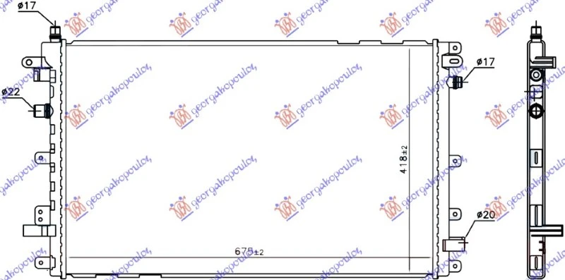 HLADNJAK MOTORA DODATNI HIBRID (675x435x16)