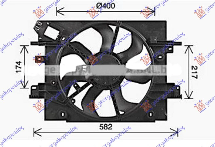 VENTILATOR 1.2-1.6 BEN 1.5 DIZ 400mm 2P