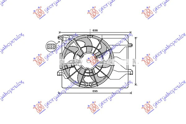 VENTILATOR 1.6-2.0 BEN (465mm) (3PIN)