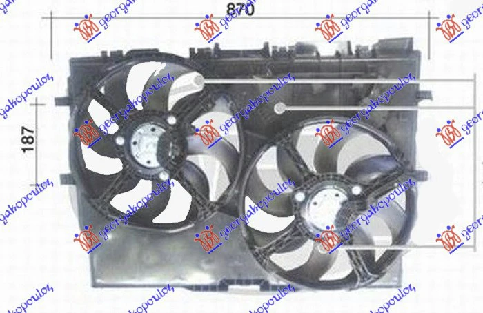 VENTILATOR 2.3-3.0 JTD -AC 368mm (2+2P)