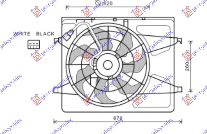 VENTILATOR KOMPL. 1.4-1.6 BEN (420mm) 3P