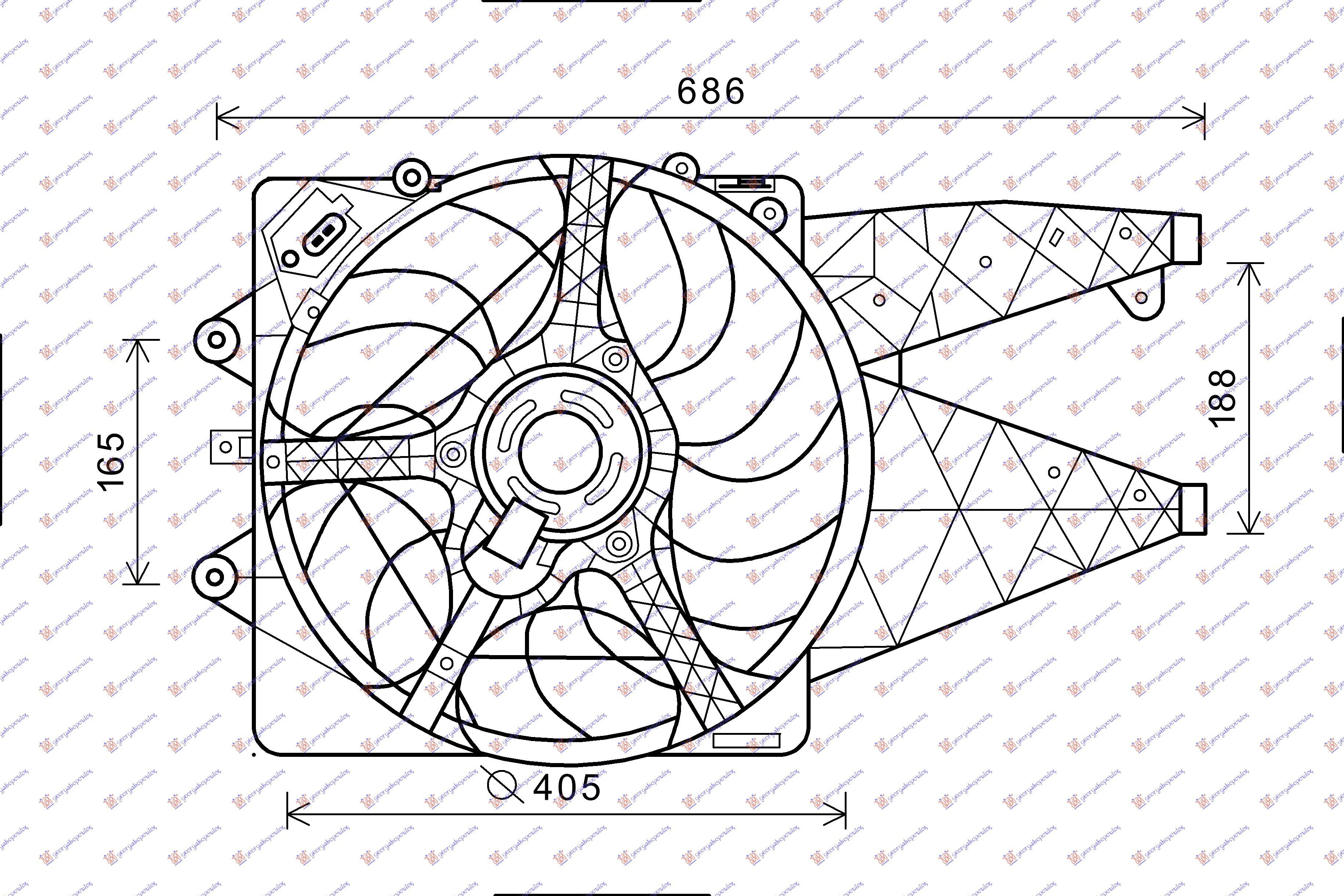 VENTILATOR KOMPLET 1.0-1.2-1.4 16V BENZI