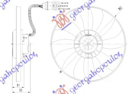 VENTILATOR MOT+EL.(390mm) (3P) TEMIC TIP